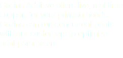 Cosine Additive offers live, real time support for your printing needs. Cosine can run concurrent prints with our customers to optimize print parameters.